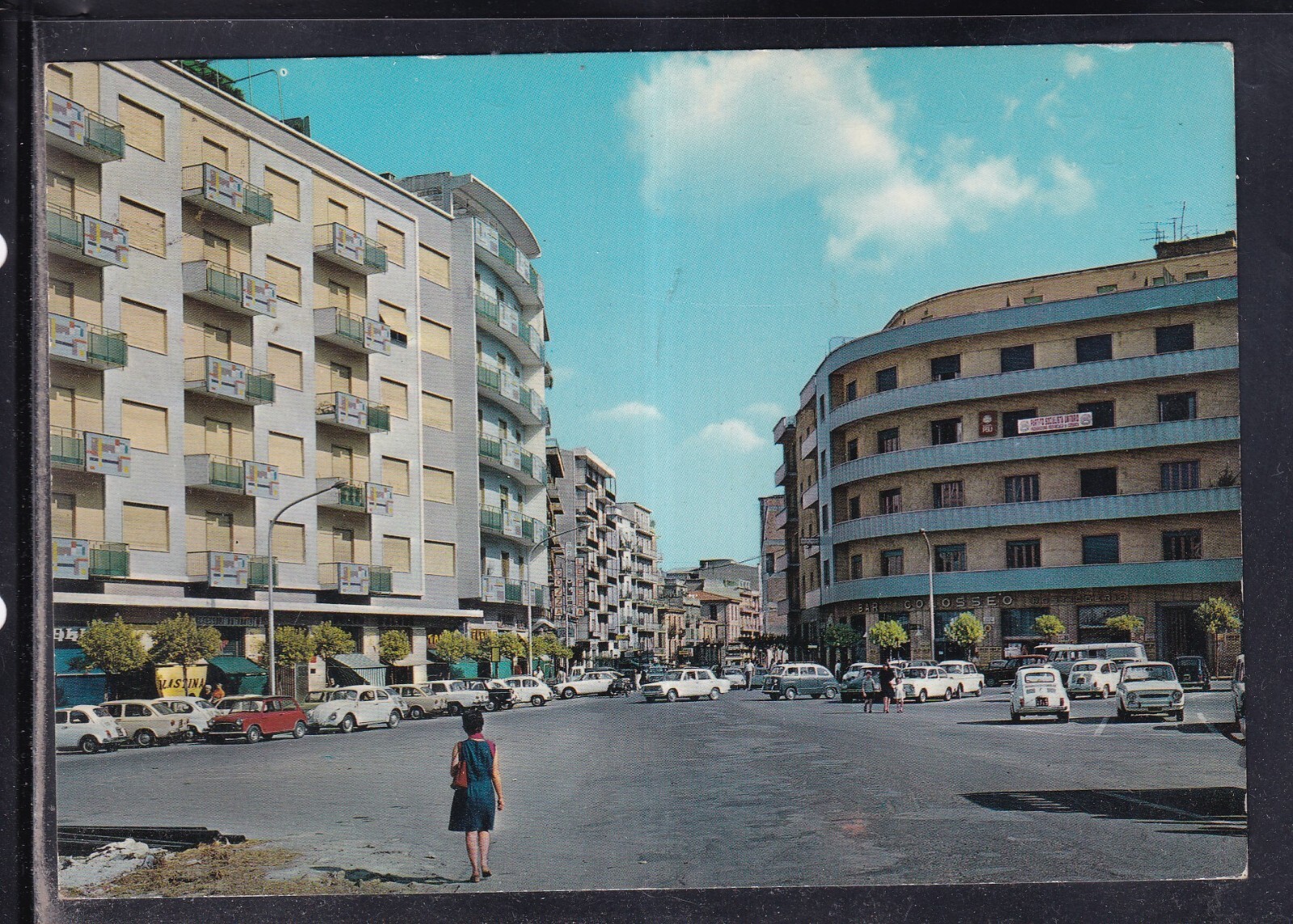 Cartolina Cosenza Piazza Fera Bar Colosseo AUTO TA314