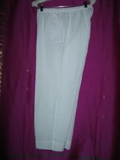 ALL COTTON WHITE SLACKS, SZ. S., W/ ELASTIC WAIST  POCKETS, NEW