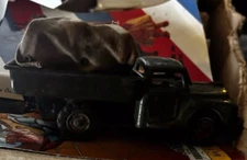 Vintage SSS 1957 US Army Canvas Top Metal Toy Transport Truck WW2 Era Japan