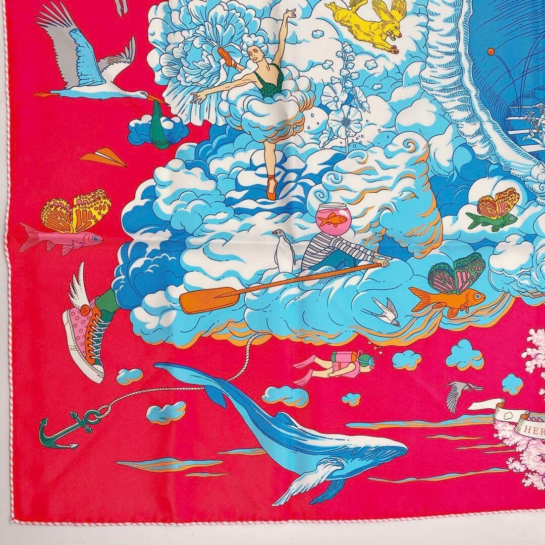 Hermes Carre90 Sur Mon Nuage My Cloud All Over Pattern Scarf