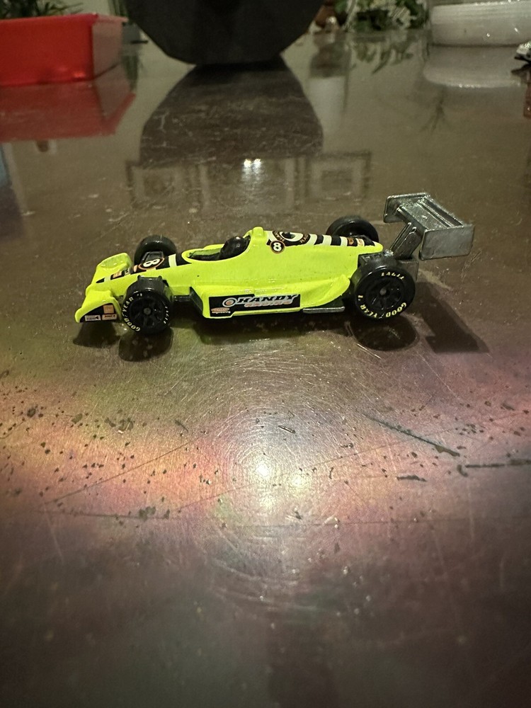 Vintage 1998 Hot Wheels #773 Hot Wheels 500 Bright Yellow-Green Handy Racing #8