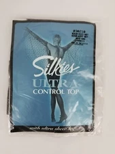 Pantyhose Silkies Ultra Control Top Woman Medium Misty Grey Sheer Legs New