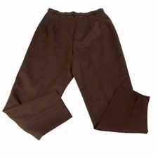 Vintage Pendleton Pants Womens Sz 14 Trousers 100 Wool Brown Side Zip Pockets