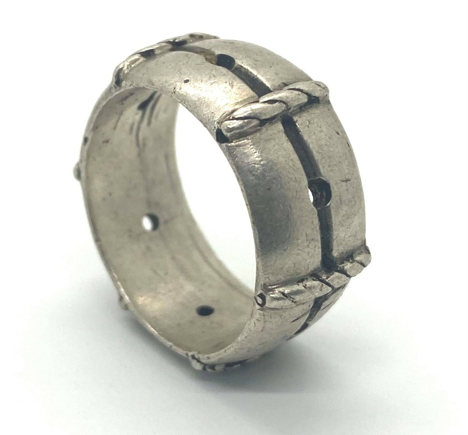 Solid Sterling Silver Men's Barrel Statement Ring… - image 3
