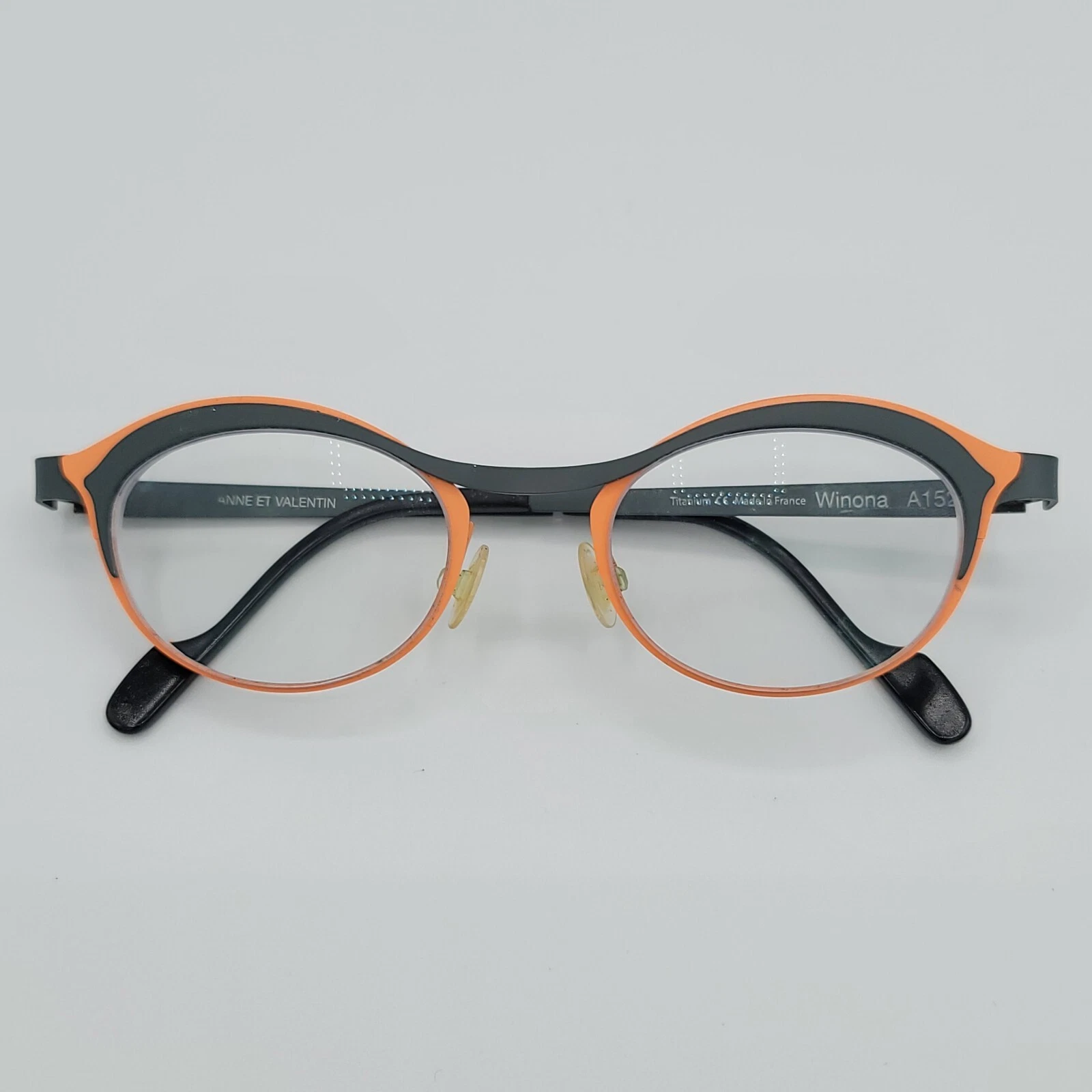 Rare Anne Et Valentin WINONA A152 Eyeglasses Grey Orange Titanium France FRAME