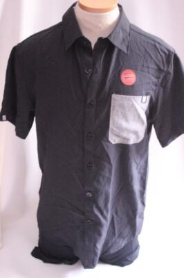 New Dakine Men's Wrench Button Up Small Black Bike Shop Casual Short Sleeve MTB