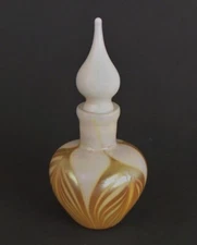 Carl Radke, Opal Feather Favrile Perfume Bottle Signed .