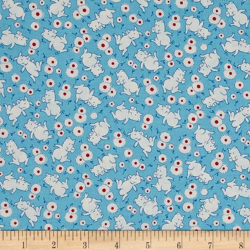 Toy Box Miniatures Blue Pigs Fabric P&B Textiles FQ +More 100 Cotton