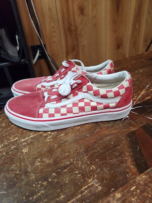 Vans Old Skool Checkerboard Red White Skate Shoes Sneaker men 8