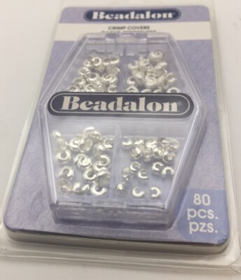 Beadalon Variety Silver Plated Crimp Covers 80 Pieces Nickel Free Jewelry Making