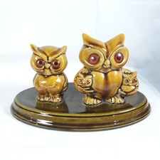 Owl Family Lamp Ceramic Piece Only Vintage No Wiring Or Lights