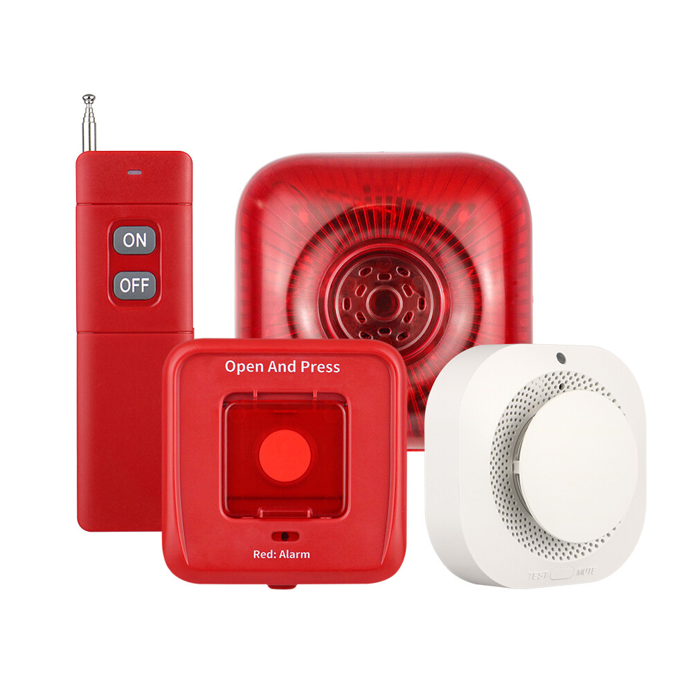 Wireless RF Fire Alarm Panel Wireless Audible and Visual Alarm Security System
