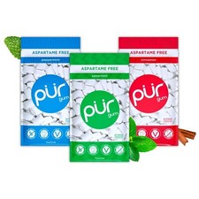 PUR Gum  Aspartame Free Chewing Gum  100 Xylitol  55 Pieces Pack of 3 