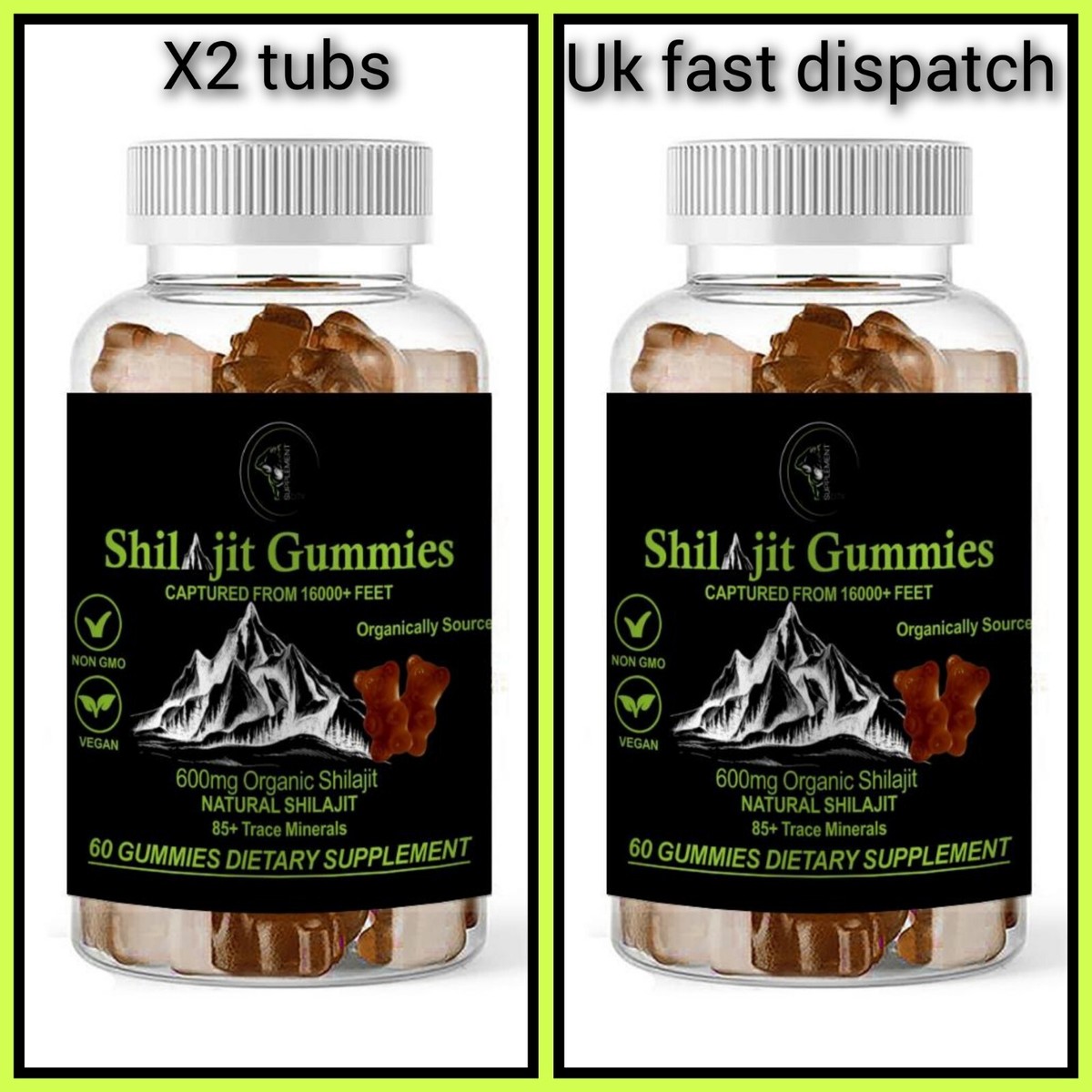 Gommes Shilajit Max Force - 100% Pur Origine Himalayenne, 60 Gommes, Saveur Tamarin, Bio Et Sans Sucre