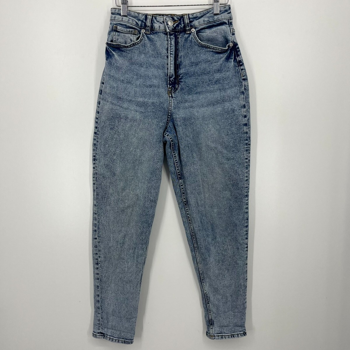 Divided H&M Jeans Women's Size Blue High Rise Mom Acid Wash Zip