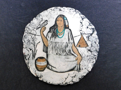 Native American Plaque w/Original Tags SIGNED Shapes of Clay By Stan Ex. Cond.