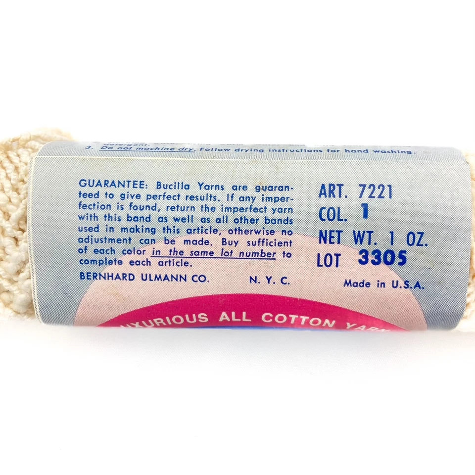 Lote De Colección Bucilla Patio Lujoso Algodón Blanco Hilo Boucle 9 Madejas Mismo Tinte Foto 3 de 4