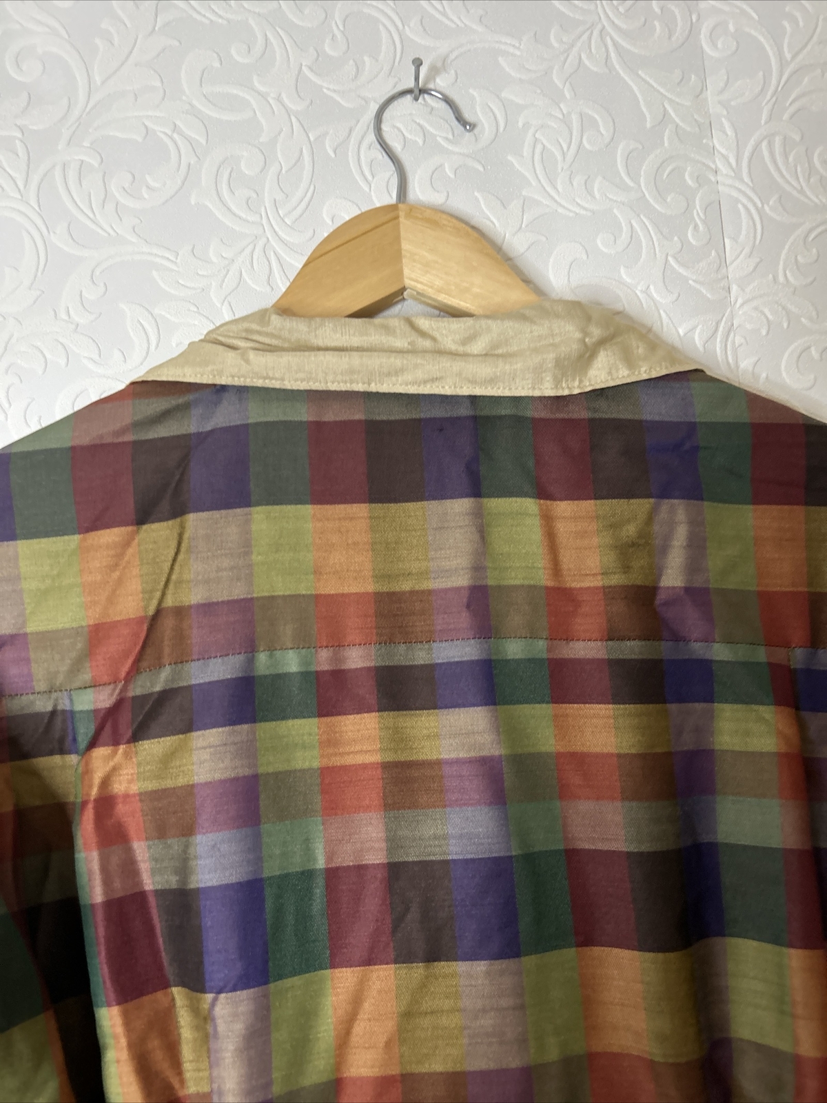 Vintage Green Gingham Button Down Collared Lined … - image 18