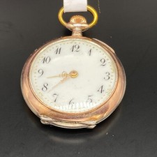 DAMEN TASCHENUHR AUS SILBER 800 ANDENKEN DEFEKT 10 RUBIS TEILVERGOLDET