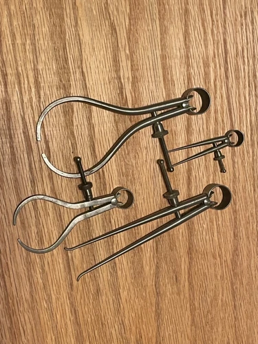Starett and Lufkin Inside/Outside Machinsts Compass Caliper Set Vintage