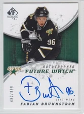 2008-09 UD SP AUTHENTIC BRUNNSTROM AUTO RC /999 SPA Future Watch Rookie 249 Star