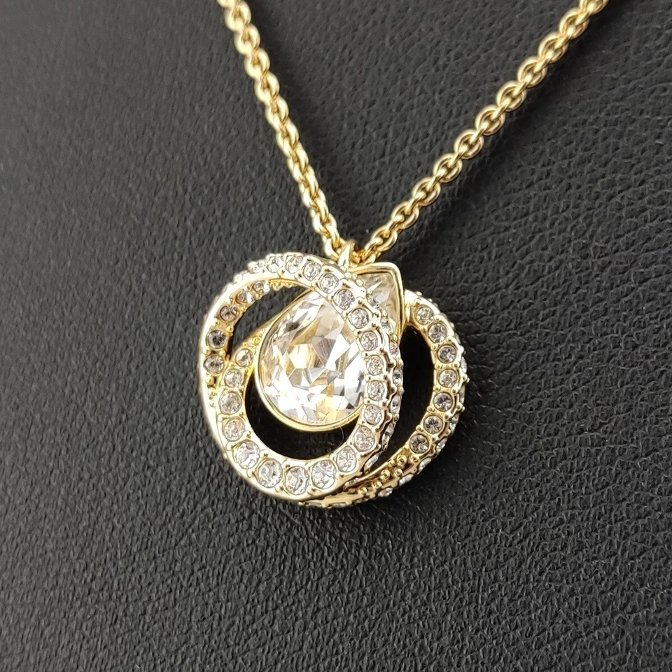 ⭐ Swarovski Halskette Collier Anhänger Armband Band Armreif Kette Gold 192 ⭐ - Bild 2 von 4