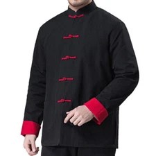 Mens Traditional Chinese Tang Suit Coat Jacket Martial Arts Kung Fu Tops 6 Color