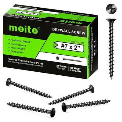 #ad meite Drywall Screws #7 x 2quot; Coarse Thread Phosphate Finish Phillips Drive Black $139.99