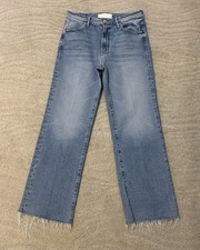 MOTHER SUPERIOR woman's light wash The kick it ankle fray jeans, SZ 28, BNWT 