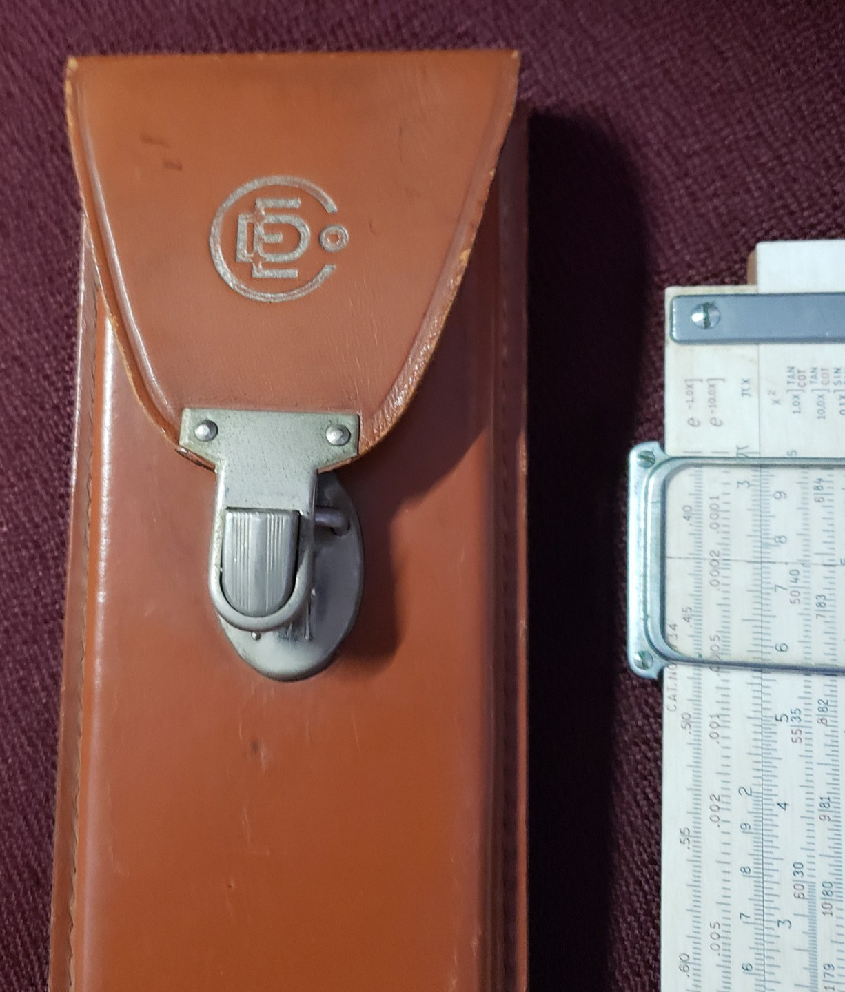 Dietzgen Microglide Slide Rule 1734 Decimal TRIG W Leather Case Engineer Gift