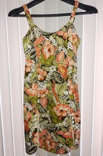 Vtg ISLAND REPUBLIC Hawaiian Dress Tiki MCM Luau Hawaii FLOWERS Sundress
