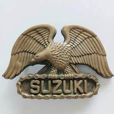 Vintage 1982 Baron "Eagle Wings Pointing Down" Suzuki Solid Brass Belt Buckle