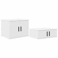Aufbewahrungsschrank 2Er Set Weiß 108X41X40 Cm Holzwerkstoff
