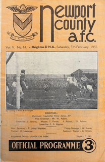 Newport County v Brighton Div 3 (S) 1954/55