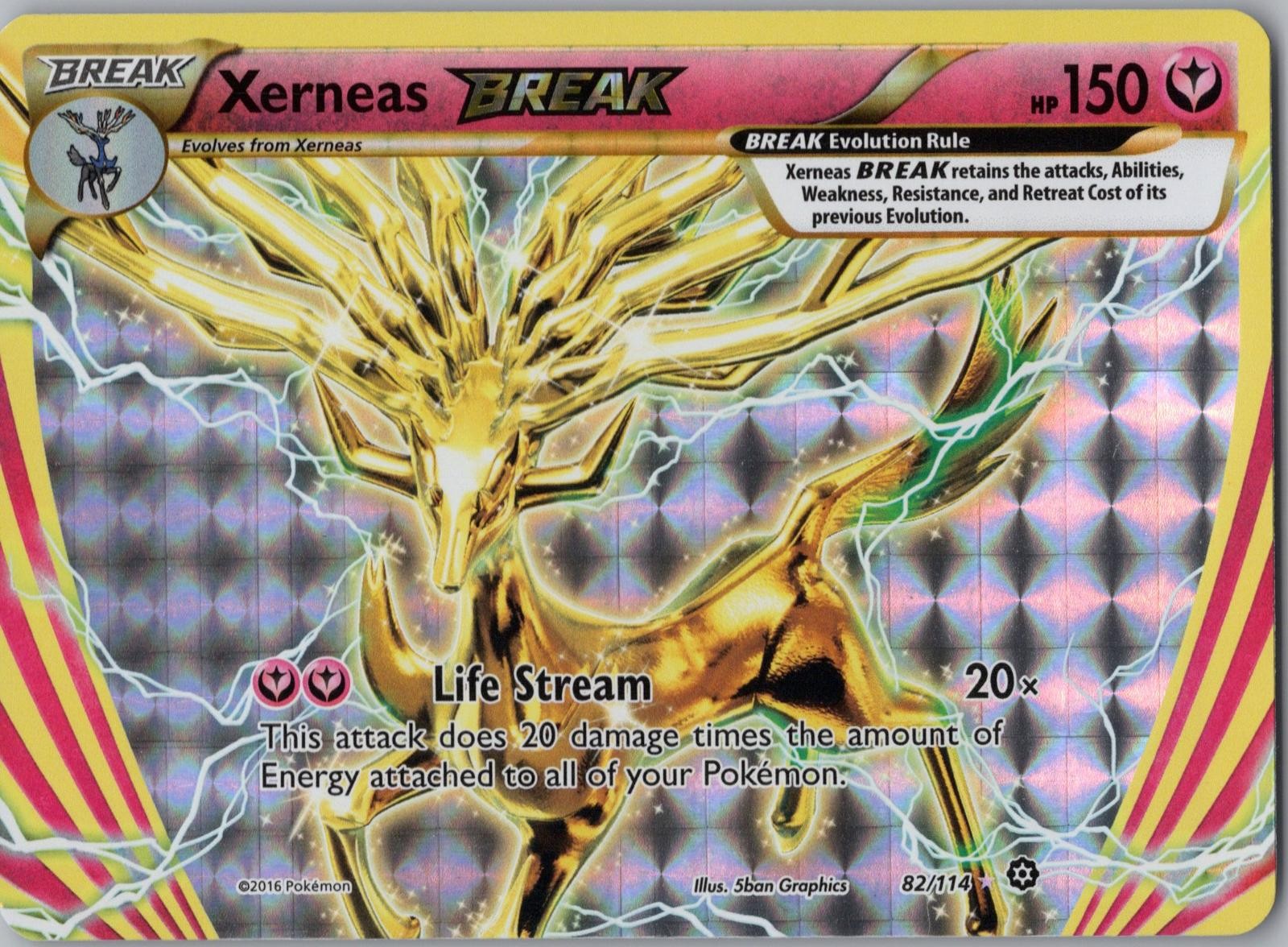 Xerneas BREAK 82/114 BREAK Rare Steam Siege Pokemon Holo Lightly Played