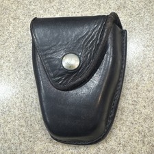 Vintage Safariland 190 Handcuff Pouch Top Flap Black Leather
