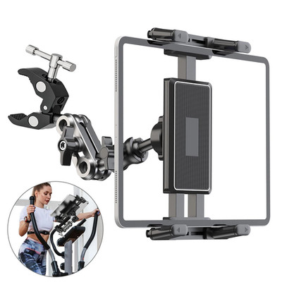 Heavy Duty iPad Tablet Phone Holder Clamp for Mic Stand Bike Treadmill Peloton