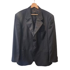 Vito Rufolo Mens Super 120s Wool Tuxedo Jacket Black Italy Notch Lapel Size 44