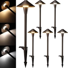 LEONLITE 3CCT Low Voltage Pathway Lights, LED Landscape Path Lights, 3000K/4000K