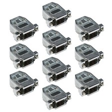 10x DB15 15 Pin D-SUB Metalized Plastic Hood Cover Screw Type Solder Connector