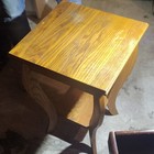 Square Wood End/Side Table Brown Polished Finish 30x30x34 in — photo 2