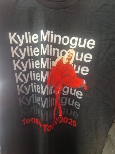 Kylie Minogue Tension Tour 2025 T-Shirt Size M Official Tour Merch BLACK MEDIUM