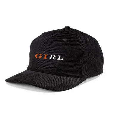 Mädchen Skateboards Serif 5 Panel Kordel bestickt Skate Cap Snapback Mütze schwarz