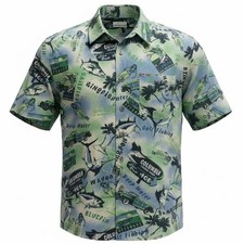 Columbia PFG Mens Small Vented Multicolor Grapic Button Up Fishing Shirt  Z7 