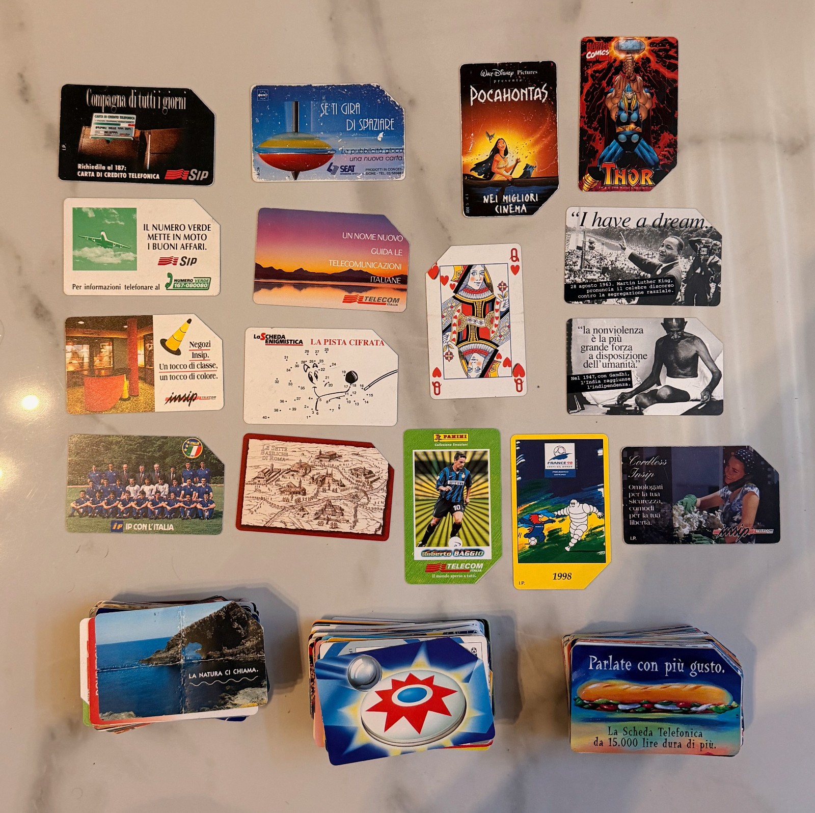 Lotto 330 Schede Telefoniche Italiane SIP Telecom Vintage Rare Introvabili
