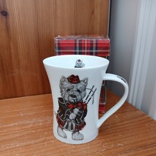  Lesser And Pavey scotty dog in kilt with bagpipes Fine China Mug bnib