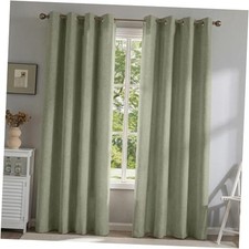 PFAS Free SageGreen Linen Curtains 84 inch 52"W x 84"L Pack of 2 Sagegreen