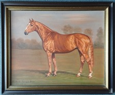 Ölgemälde Gemälde Pferd Pferdeporträt signiert Struck - Stute "Farah Diva" 