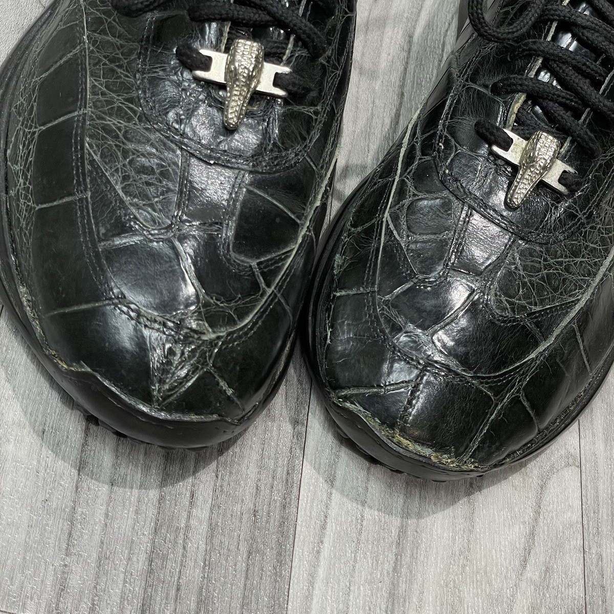 MAURI Green Alligator Crocodile Sneakers Mens EU 42 / US 9 Lace Up