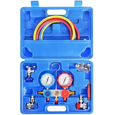 3 Way AC Manifold Gauge Set, HVAC Diagnostic Charging Tool for Auto Household...
